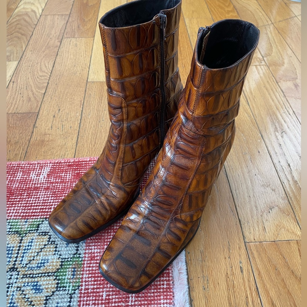 Via Spiga Alligator Booties